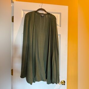 Belle By Bellfini : Ladies Olive Green Open Front Cardigan. Size XL